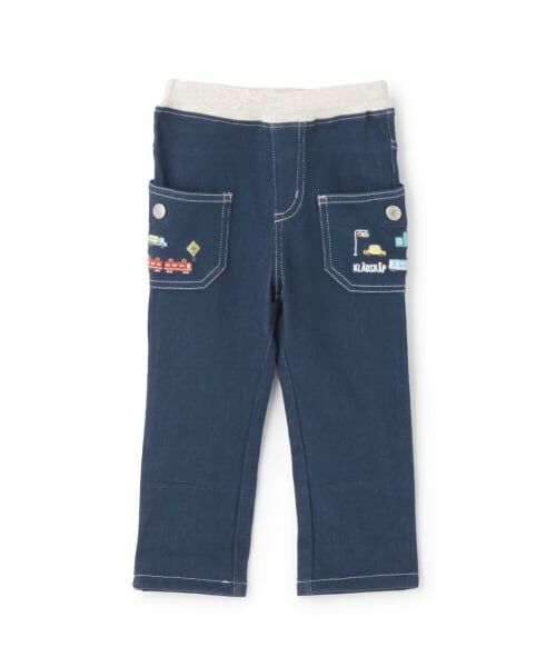 kladskap / クレードスコープ その他パンツ | 乗り物刺しゅうロング丈ストレートパンツ（紺）