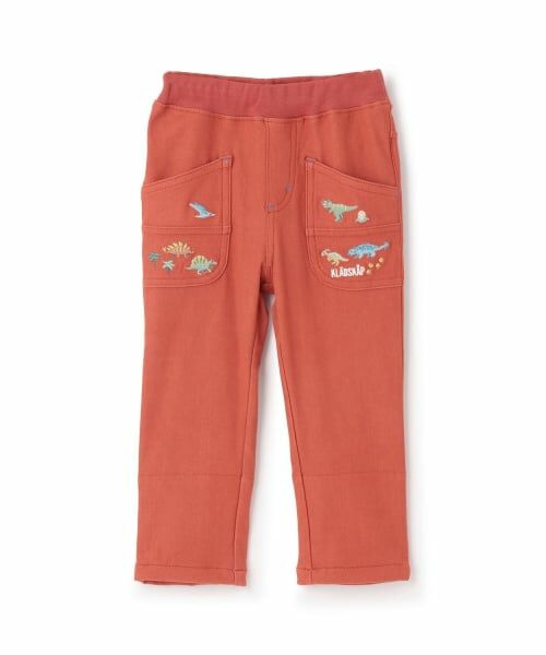 kladskap / クレードスコープ その他パンツ | 恐竜刺しゅうロング丈ストレートパンツ（レンガ）