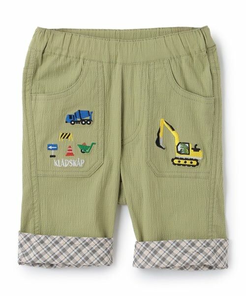 kladskap / クレードスコープ ショート・ハーフ・半端丈パンツ | 重機裾折り返し6分丈パンツ（薄カーキ）