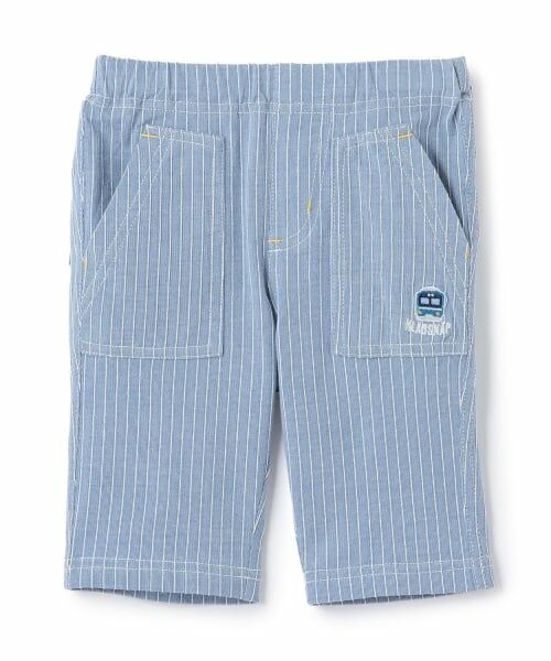 kladskap / クレードスコープ ショート・ハーフ・半端丈パンツ | 電車ストライプ6分丈パンツ（サックス）