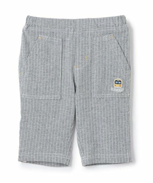 kladskap / クレードスコープ ショート・ハーフ・半端丈パンツ | 電車ストライプ6分丈パンツ（トップ グレー）