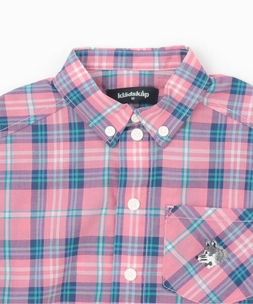 kladskap / クレードスコープ シャツ・ブラウス | オオカミ刺しゅうチェック長袖シャツ | 詳細2