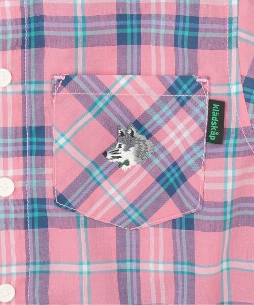 kladskap / クレードスコープ シャツ・ブラウス | オオカミ刺しゅうチェック長袖シャツ | 詳細3