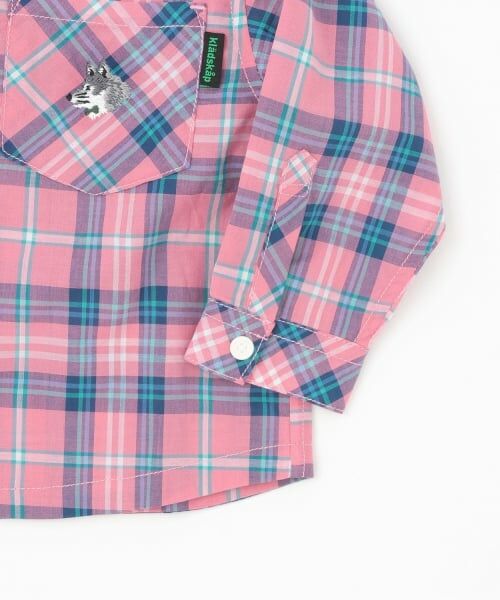 kladskap / クレードスコープ シャツ・ブラウス | オオカミ刺しゅうチェック長袖シャツ | 詳細4