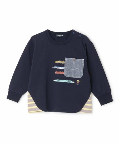 kladskap / クレードスコープ Tシャツ | ポケットから電車長袖Tシャツ（紺）