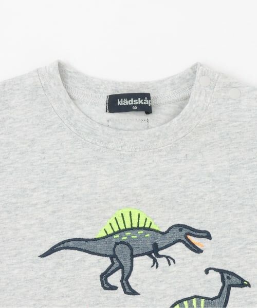 kladskap / クレードスコープ Tシャツ | 恐竜アップリケ袖ライン長袖Tシャツ | 詳細2