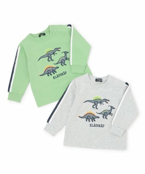 kladskap / クレードスコープ Tシャツ | 恐竜アップリケ袖ライン長袖Tシャツ | 詳細8