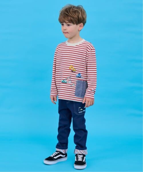 kladskap / クレードスコープ Tシャツ | ポケットから働く車ボーダー長袖Tシャツ | 詳細14