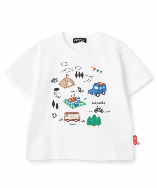 kladskap / クレードスコープ Tシャツ | ピクニックアップリケ半袖Tシャツ（オフ ホワイト）