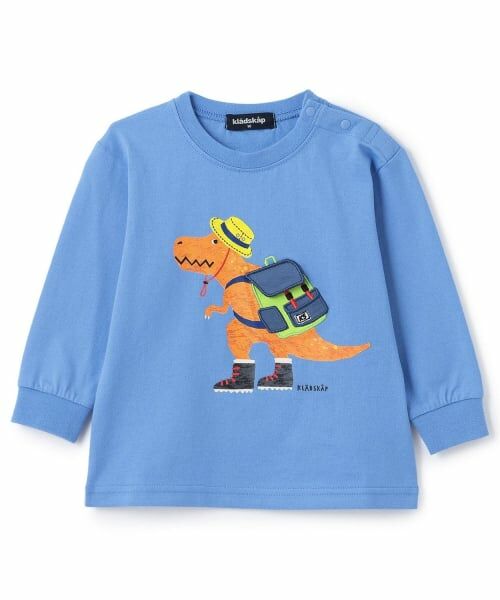 kladskap / クレードスコープ Tシャツ | ピクニックザウルス長袖Tシャツ（ブルー）