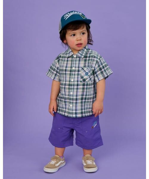 kladskap / クレードスコープ シャツ・ブラウス | 電車ワンポイントチェック半袖シャツ | 詳細12