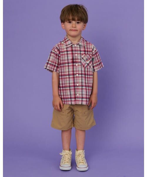 kladskap / クレードスコープ シャツ・ブラウス | 電車ワンポイントチェック半袖シャツ | 詳細13