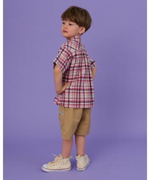 kladskap / クレードスコープ シャツ・ブラウス | 電車ワンポイントチェック半袖シャツ | 詳細14