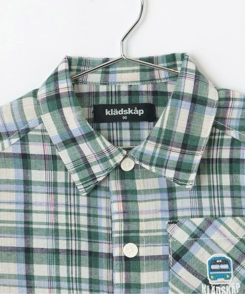 kladskap / クレードスコープ シャツ・ブラウス | 電車ワンポイントチェック半袖シャツ | 詳細2