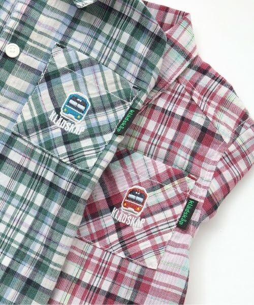 kladskap / クレードスコープ シャツ・ブラウス | 電車ワンポイントチェック半袖シャツ | 詳細3