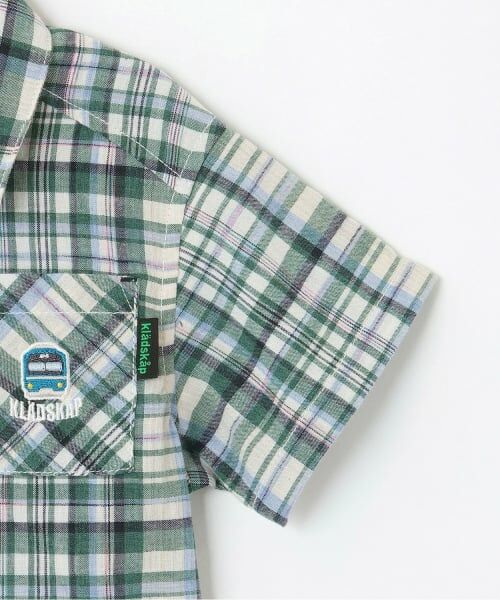 kladskap / クレードスコープ シャツ・ブラウス | 電車ワンポイントチェック半袖シャツ | 詳細4
