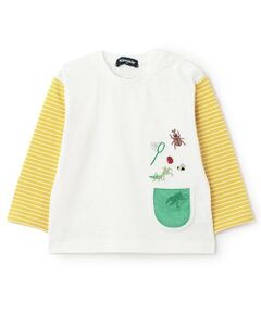 kladskap / クレードスコープ Tシャツ | 【人気商品再入荷】【直営店で取り扱い無し】ポケットから昆虫袖ボーダー長袖Tシャツ