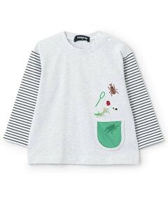 kladskap / クレードスコープ Tシャツ | 【人気商品再入荷】【直営店で取り扱い無し】ポケットから昆虫袖ボーダー長袖Tシャツ