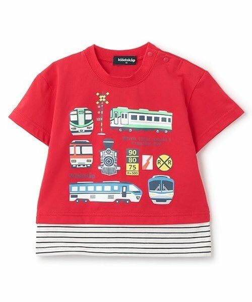 kladskap / クレードスコープ Tシャツ | 【人気商品再入荷】【直営店で取り扱い無し】裾レイヤード風電車半袖Tシャツ（赤）