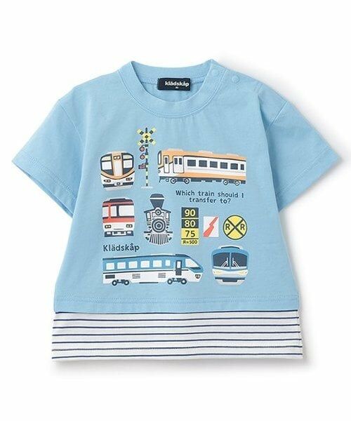 kladskap / クレードスコープ Tシャツ | 【人気商品再入荷】【直営店で取り扱い無し】裾レイヤード風電車半袖Tシャツ（ライト ブルー）