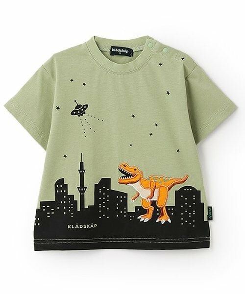 kladskap / クレードスコープ Tシャツ | 【人気商品再入荷】【直営店で取り扱い無し】街と恐竜半袖Tシャツ（薄カーキ）