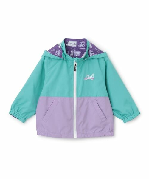 kladskap / クレードスコープ ブルゾン | 乗り物リバーシブルウィンドブレーカー（エメラルド グリーン）