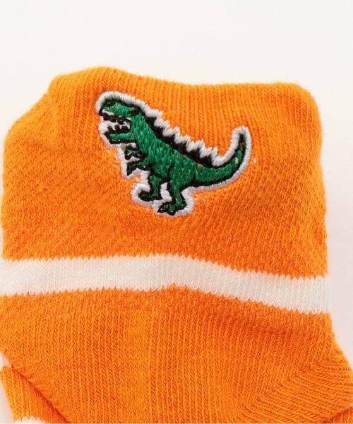 kladskap / クレードスコープ ソックス | 恐竜刺しゅうボーダースニーカーインソックス | 詳細2