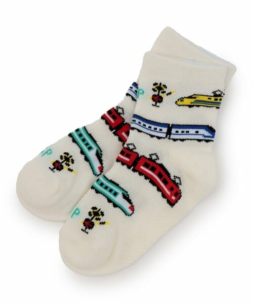 kladskap / クレードスコープ ソックス | 電車柄ショートソックス（オフ ホワイト）