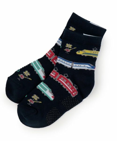 kladskap / クレードスコープ ソックス | 電車柄ショートソックス（紺）