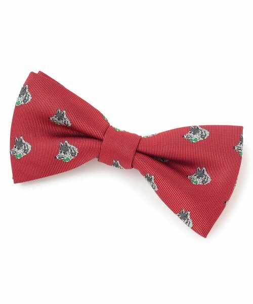 kladskap / クレードスコープ ネクタイ | オオカミ柄蝶ネクタイ（赤）