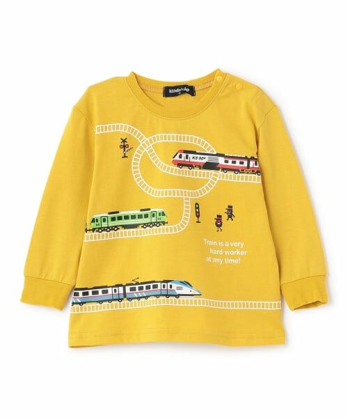 kladskap / クレードスコープ Tシャツ | 【人気商品再入荷】【直営店で取り扱い無し】電車プリント長袖Tシャツ（カラシ）