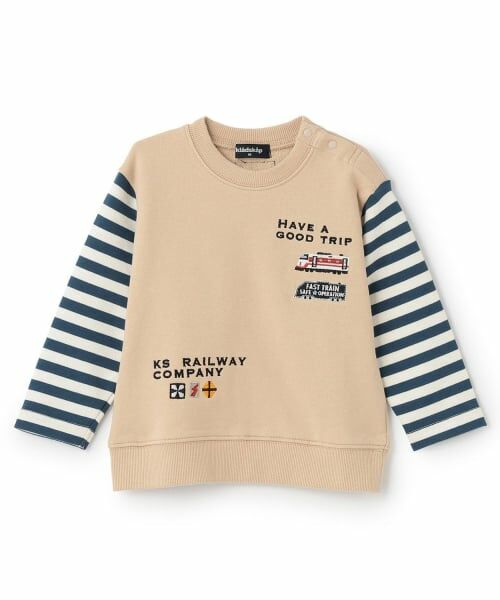 kladskap / クレードスコープ スウェット | 【人気商品再入荷】【直営店で取り扱い無し】電車袖ボーダートレーナー（ベージュ）