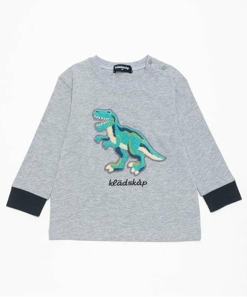 kladskap / クレードスコープ Tシャツ | 【人気商品再入荷】【直営店で取り扱い無し】サガラ恐竜長袖Tシャツ(トップ グレー)