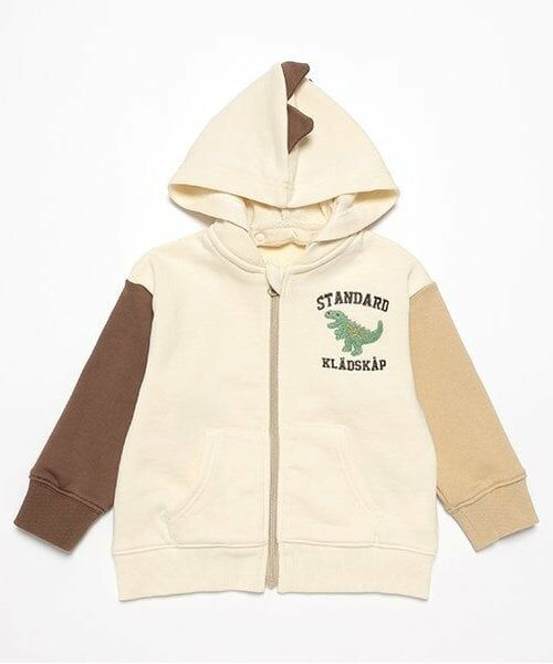 kladskap / クレードスコープ パーカー | 【人気商品再入荷】【直営店で取り扱い無し】恐竜配色ジップアップパーカ（アイボリー）