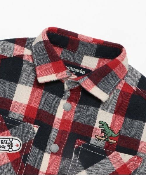 kladskap / クレードスコープ シャツ・ブラウス | 【人気商品再入荷】【直営店で取り扱い無し】恐竜チェック長袖シャツ | 詳細2