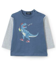 kladskap / クレードスコープ Tシャツ | 【人気商品再入荷】【直営店で取り扱い無し】Good dayザウルス袖配色長袖Tシャツ