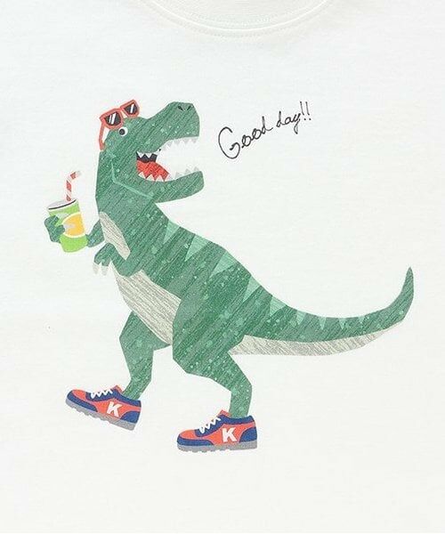 kladskap / クレードスコープ Tシャツ | 【人気商品再入荷】【直営店で取り扱い無し】Good dayザウルス袖配色長袖Tシャツ | 詳細3