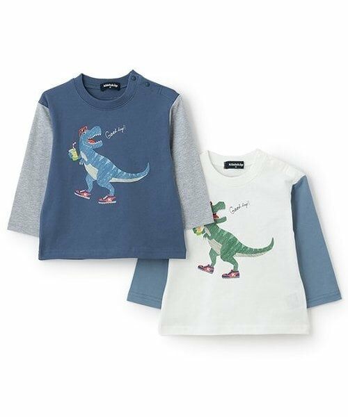 kladskap / クレードスコープ Tシャツ | 【人気商品再入荷】【直営店で取り扱い無し】Good dayザウルス袖配色長袖Tシャツ | 詳細8