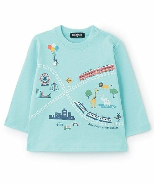 kladskap / クレードスコープ Tシャツ | 【人気商品再入荷】【直営店で取り扱い無し】電車アニマル遊園地長袖Tシャツ（ライト ブルー）