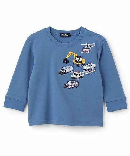 kladskap / クレードスコープ Tシャツ | 【人気商品再入荷】【直営店で取り扱い無し】乗り物アップリケ後ろ切替長袖Tシャツ（ブルー）