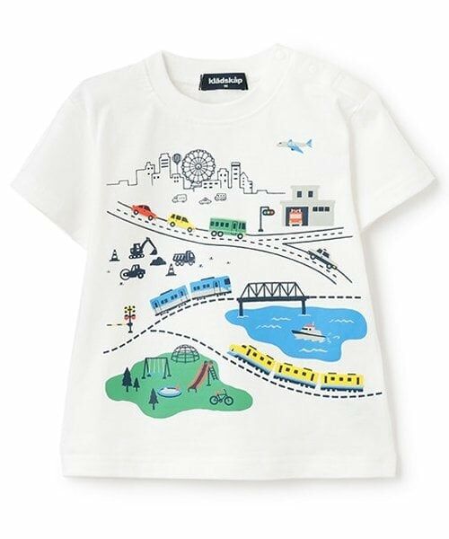 kladskap / クレードスコープ Tシャツ | 【人気商品再入荷】【直営店で取り扱い無し】街と乗り物グラフィック半袖Tシャツ(オフ ホワイト)