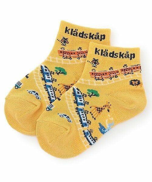 kladskap / クレードスコープ ソックス | 【人気商品再入荷】【直営店で取り扱い無し】電車とアニマル ショートソックス（黄）