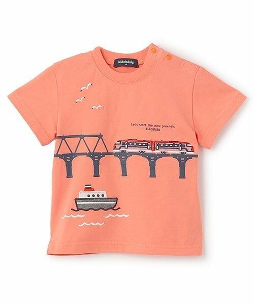 kladskap / クレードスコープ Tシャツ | 【人気商品再入荷】【直営店で取り扱い無し】電車と鉄橋半袖Tシャツ（サーモン ピンク）