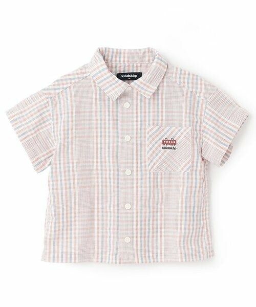 kladskap / クレードスコープ シャツ・ブラウス | 【人気商品再入荷】【直営店で取り扱い無し】電車チェックオーバーサイズ半袖シャツ（赤）