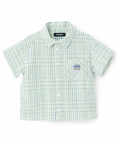 kladskap / クレードスコープ シャツ・ブラウス | 【人気商品再入荷】【直営店で取り扱い無し】電車チェックオーバーサイズ半袖シャツ（グリーン）