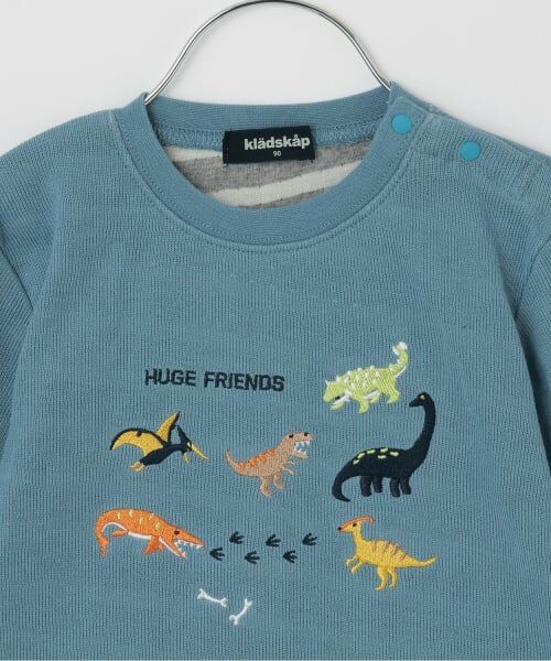 kladskap / クレードスコープ Tシャツ | 【人気商品再入荷】【直営店で取り扱い無し】恐竜刺しゅう袖ライン接結長袖Tシャツ | 詳細2