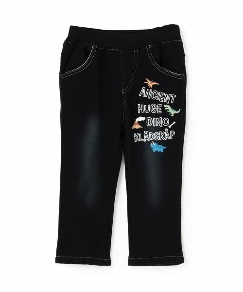 kladskap / クレードスコープ その他パンツ | 【人気商品再入荷】【直営店で取り扱い無し】恐竜刺しゅうロング丈ストレートパンツ（黒）