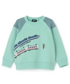 kladskap / クレードスコープ スウェット | 【人気商品再入荷】【直営店で取り扱い無し】電車刺しゅう袖ボーダートレーナー