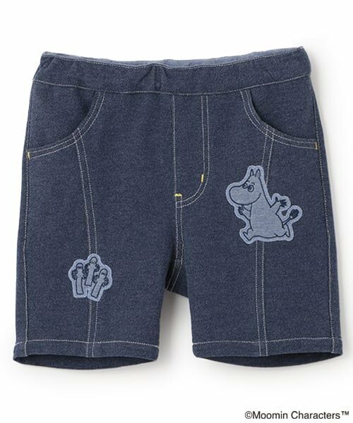 kladskap / クレードスコープ ショート・ハーフ・半端丈パンツ | MOOMIN/アップリケ5分丈パンツ（紺）