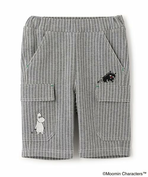 kladskap / クレードスコープ その他パンツ | MOOMIN/刺しゅうストライプ6分丈パンツ（トップ グレー）
